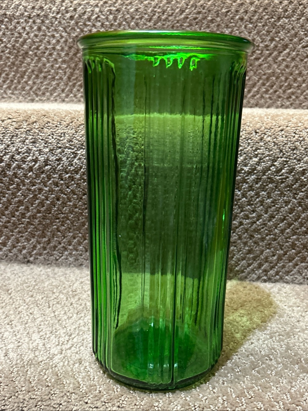 Vintage Hoosier Glass #1 4103 vase green 10”x5” inch Gorgeous For Wooden Spoons